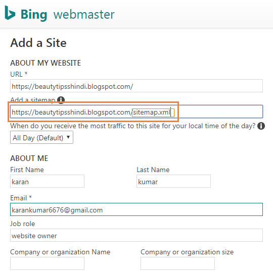 Blog ko Bing Webmaster Tools me kaise add kare