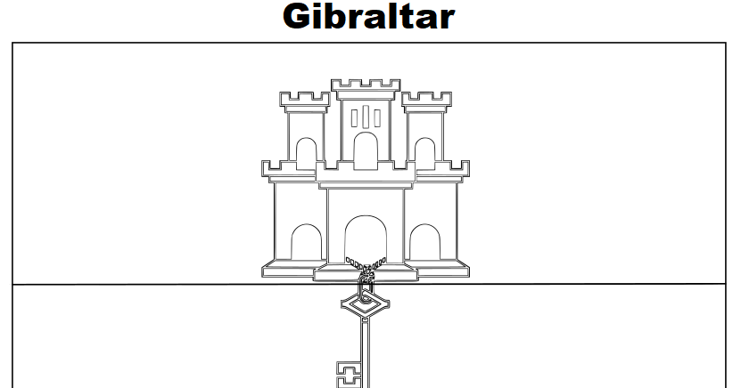 Blog da Educação: Flag of Gibraltar coloring page