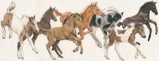 dibujos-composiciones-realistas-de-corceles cuadros-caballos-pinturas
