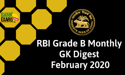 RBI Grade B GK Digest: February 2020