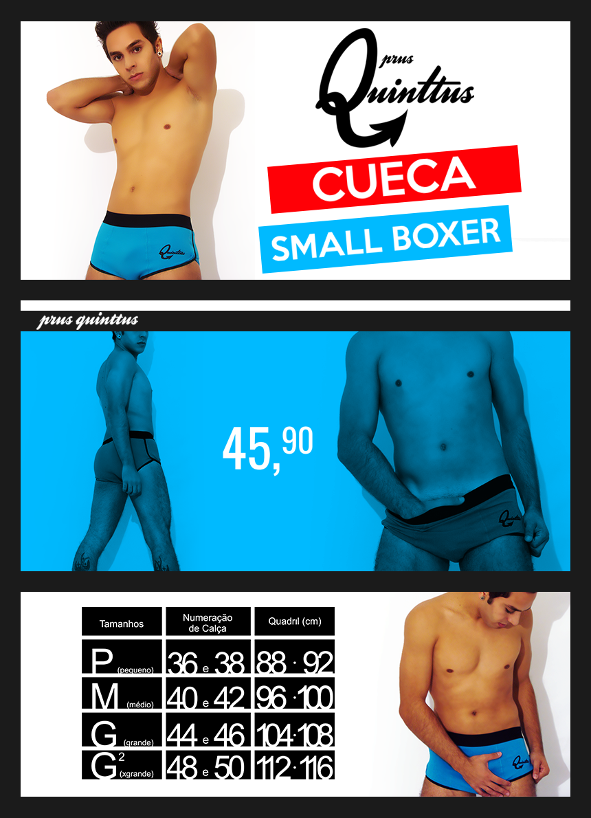 Cueca Small Boxer - Prus Quinttus Cueca Small Boxer Box Algodão Prus Quinttus