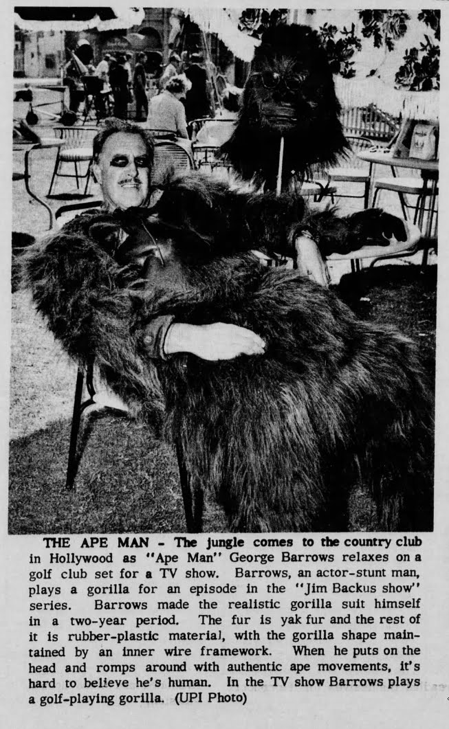 Hollywood Gorilla Men Barrows Behind the scenes