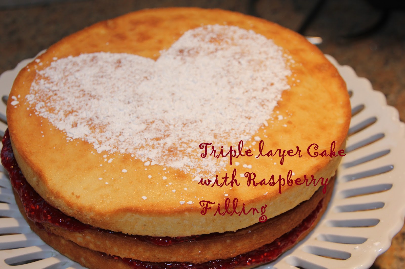 Girls in Aprons: Triple Layer Cake with Raspberry Filling