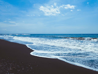 Natural Sea Waves Beach Scenery At Pemuteran Village North Bali