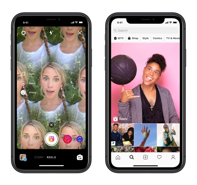 Tampilan fitur Reel di Instagram Tampilan fitur Reel di Instagram