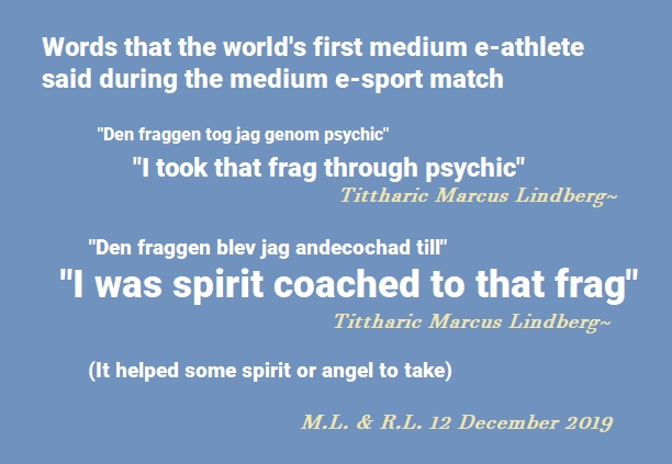 Words that the world's first medium e-athlete said during the medium e-sport match