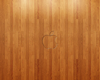 Apple on wood wallpaper