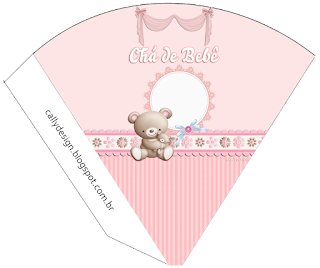 Mommy Bear with Baby, Free Printable Cones.