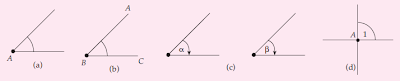 (a) Sudut A, (b) Sudut ABC , (c) Sudut α dan β, (d) Sudut A1