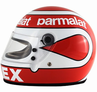 Il casco di Nelson Piquet. Suo figlio ne usa uno praticamente uguale