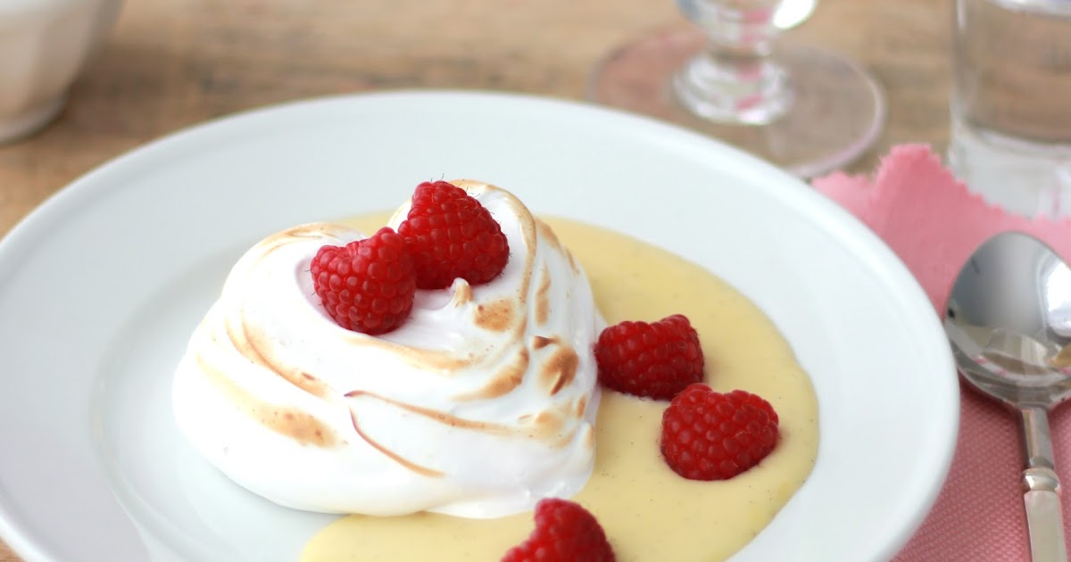 Jenny Steffens Hobick Meringues on Warm Vanilla Bean Custard with