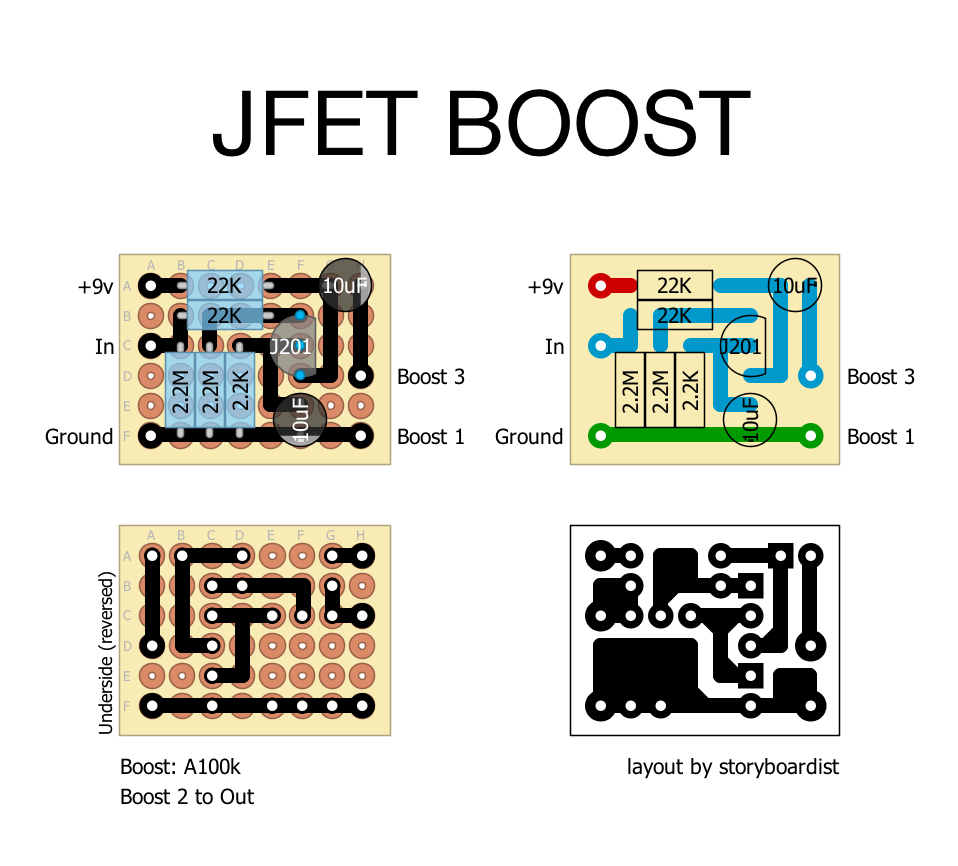 Perf and PCB Effects Layouts: JFET Boost