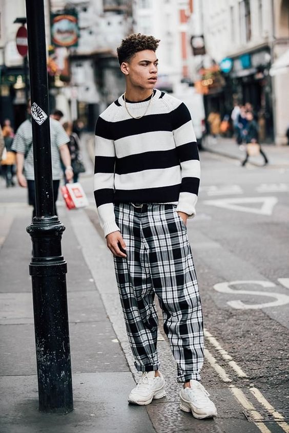 Calça Xadrez Roupas Anos 60 CalÃ§a Calça Jeans CalÇa Xadrez