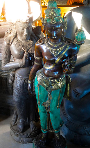 Hindu dancer sculpture with colors