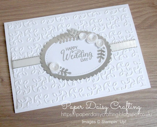 Handmade wedding card with beautiful bouquet from Stampin' Up!