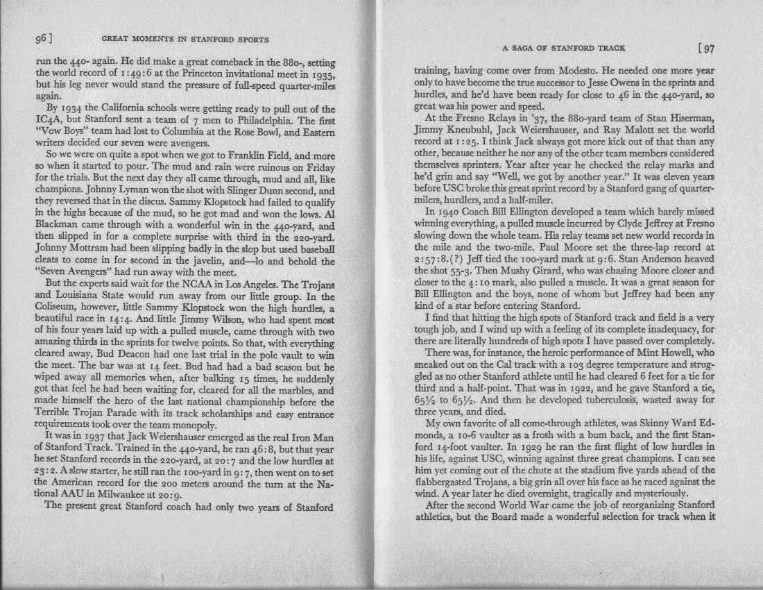 Once Upon a Time in the Vest Vol. 4 No. 24 Stanford Track and Field