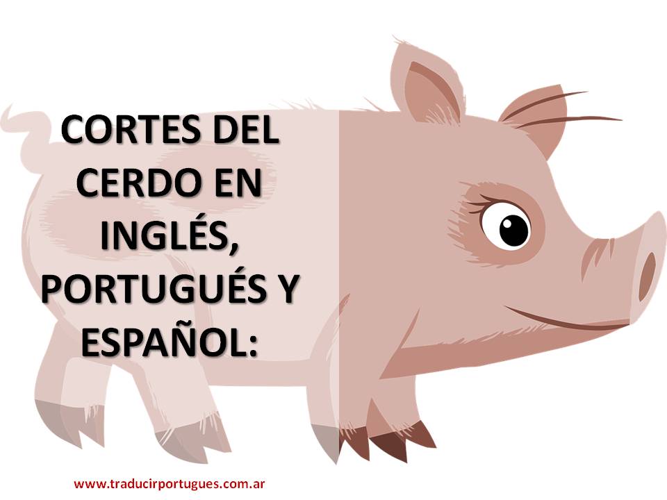 Cortes de cerdo en inglés, español y portugués
