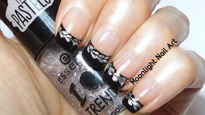 New Year's Eve Nail Art - Black & Silver Drag Marble French Manicure - Needle Tutorial 