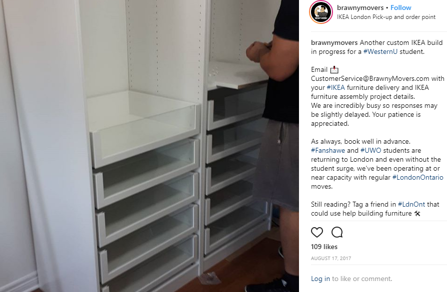 London Ontario Ikea furniture assembly