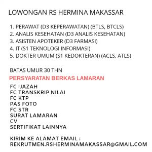 Lowongan Kerja Lowongan Kerja Rumah Sakit Hermina Makassar 2019