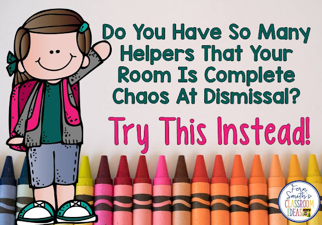Sure, you see all sorts of great Classroom Helper Tips and Resources on Pinterest and TeachersPayTeacher. Twenty jobs all over a bulletin board, with jobs like Line Leader all the way to Shoe Lace Manager. Sure, it looks wonderful, but when you see everyone in action, it usually turns a teacher's wonderful day into pure chaos. Try my simple plan that has proven successful for over twenty years. By Fern Smith from Fern Smith's Classroom Ideas. Sure, you see all sorts of great Classroom Helper Tips and Resources on Pinterest and TeachersPayTeacher. Twenty jobs all over a bulletin board, with jobs like Line Leader all the way to Shoe Lace Manager. Sure, it looks wonderful, but when you see everyone in action, it usually turns a teacher's wonderful day into pure chaos. Try my simple plan that has proven successful for over twenty years. By Fern Smith from Fern Smith's Classroom Ideas.