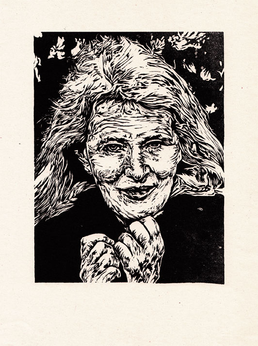 Jade They Illustration Reworked Linocut Portraits