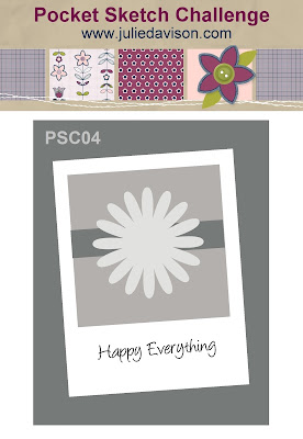 Pocket Sketch Challenge PSC04: Easy Card Layouts to Inspire from Julie Davison www.juliedavison.com - Play Along for your chance to win a free card-making tool: Pocket Full of Sketches Layout book