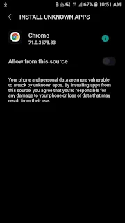 Instal unknown apps, allow from this source