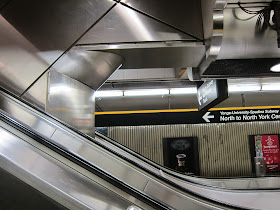 Escalator at Sheppard-Yonge subway station