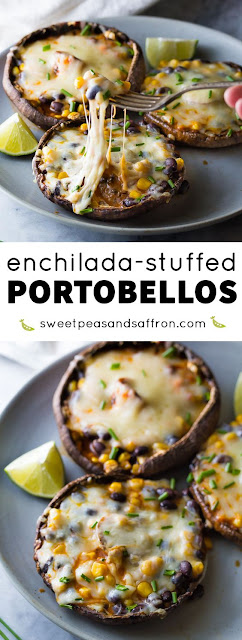 Enchilada-Stuffed Grilled Portobello Mushrooms