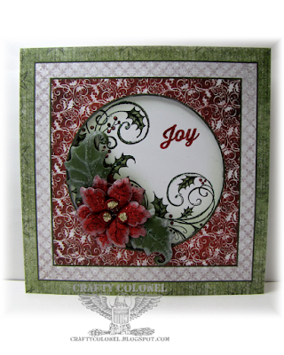 CraftyColonel Donna Nuce for Cards in Envy Challenge blog, Heartfelt creations Sparkling Poinsettia