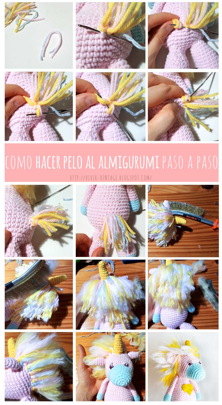 como hacer aplicar pelo amigurumi paso a paso fototutorial fototutorial aplicar pelo amigurumi