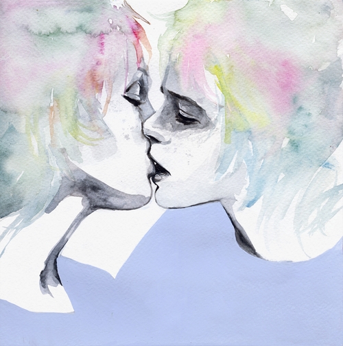 11-Lonely-Boy-and-Girl-Silvia-Pelissero-agnes-cecile-Watercolor-and-Oil-Paintings-Fading-and-Appearing-www-designstack-co