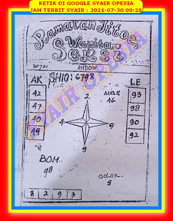 Syair Sdy Hari Ini Jumat 30 Juli 2021 Opesia Official