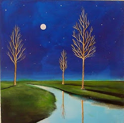 folk paintings moon river painting trees nighttime tree artist simple arts grote toni sept awesome painters prints