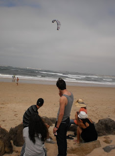 kite surfing, beach