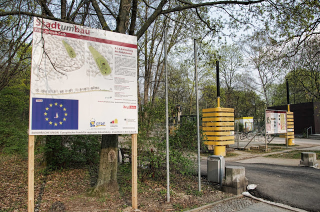 Baustelle Fritz-Schloß-Park, Aufwertung des Südplateaus, Rathenower Straße, 10559 Berlin, 03.04.2014