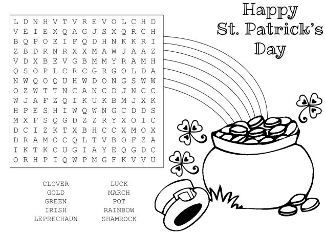 saint patricks day puzzles coloring pages - photo #8