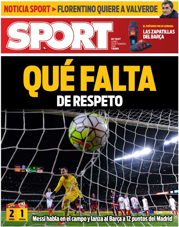 FC Barcelona, Sport: "Qué falta de respeto"