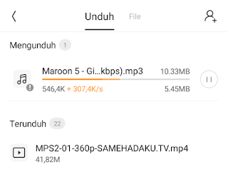 proses pengunduhan lagu