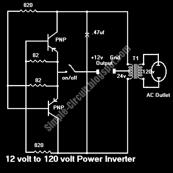Simple Circuit Design: 12V to 120V Power Inverter Circuit