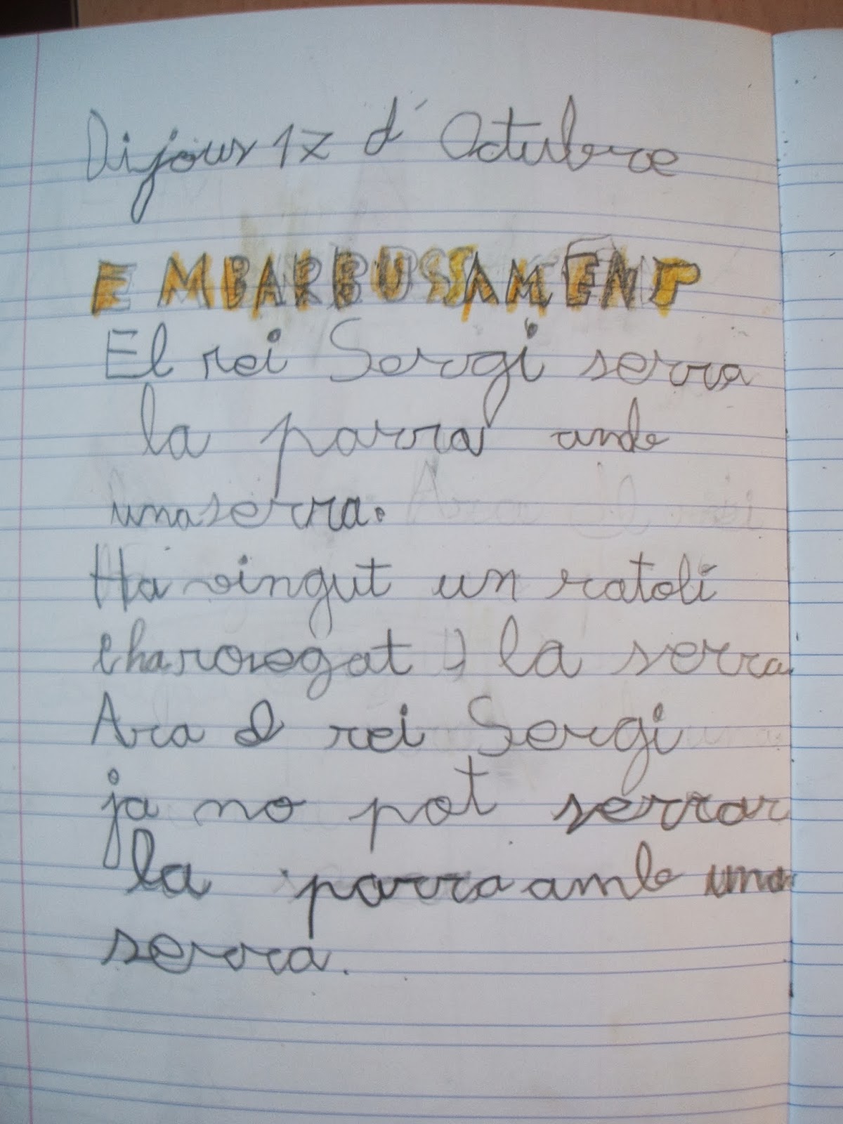 El bagul de les lletres: EMBARBUSSAMENT AMB LA R