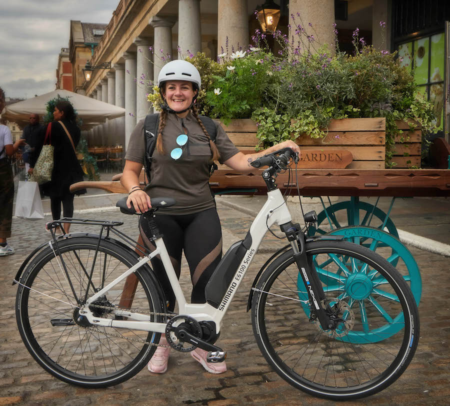 Shimano e bike London - Tess Agnew fitness blogger