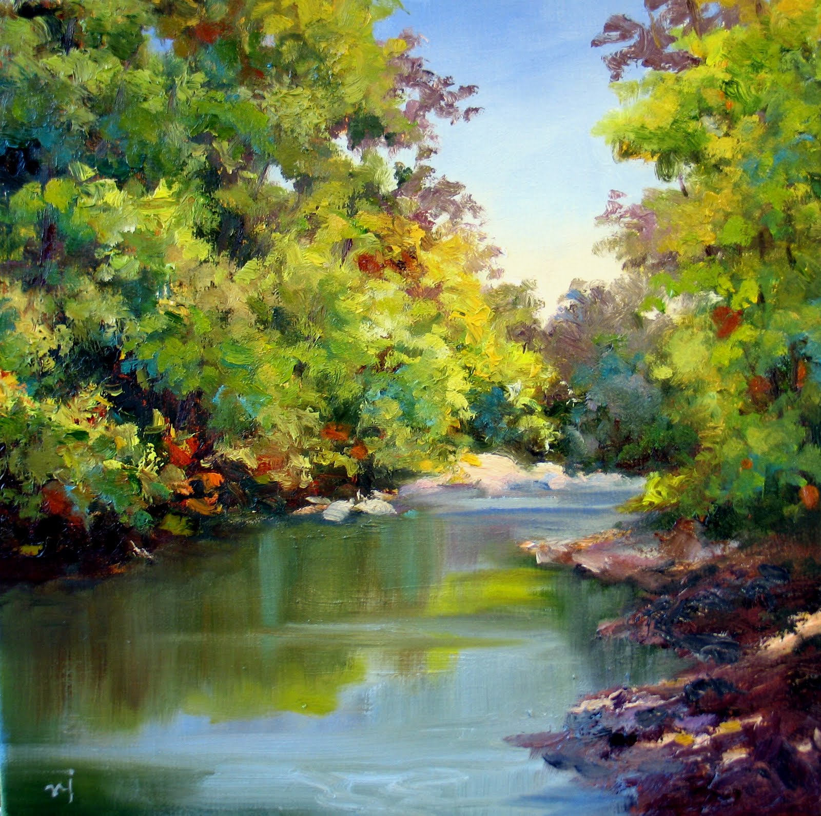 Nel's Everyday Painting Revised Creek SOLD