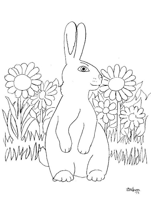 Coloring Pages for Kids by Mr. Adron: Bunny Print and Color Page