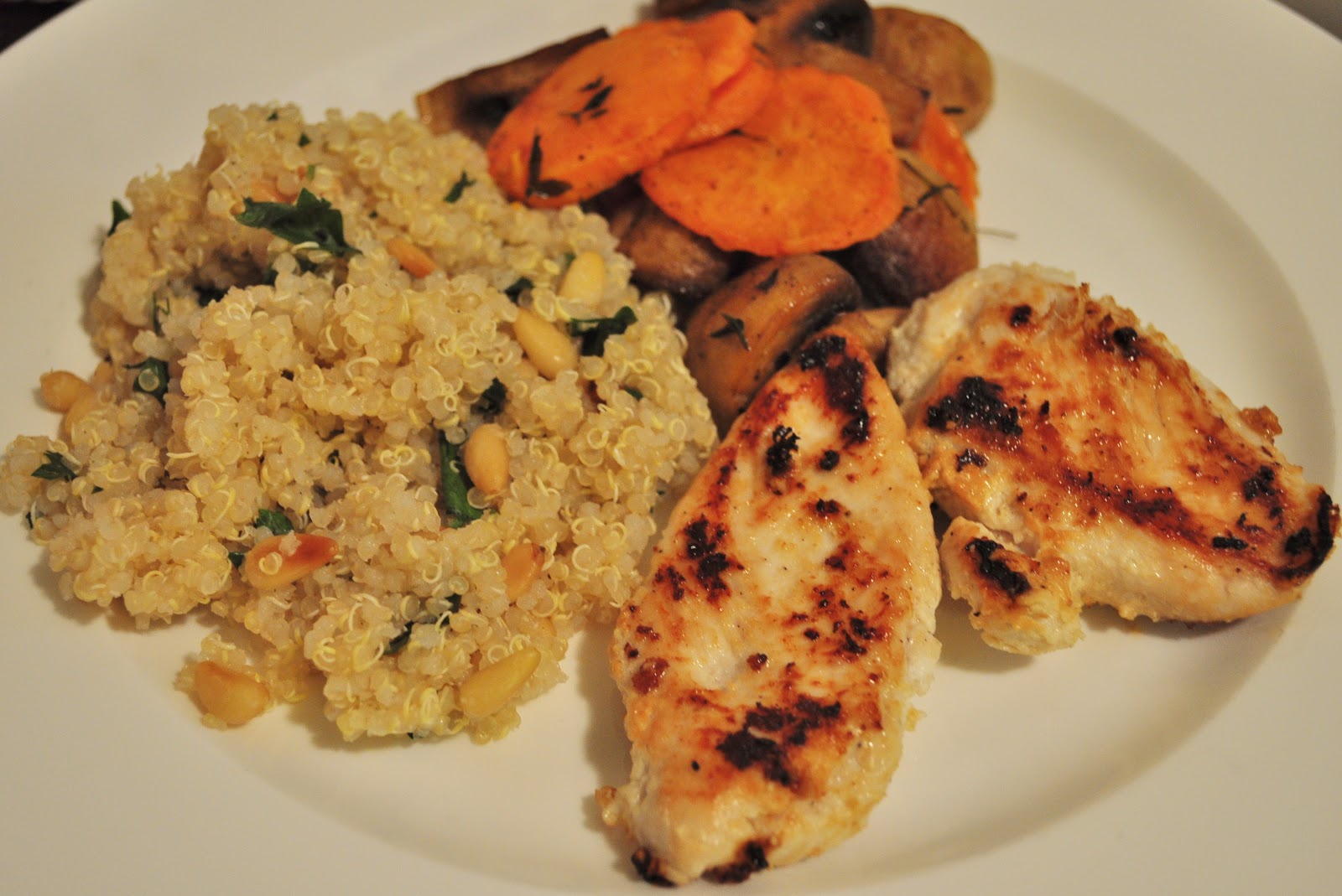My Tiny Oven Yogurt Marinated Chicken with Roasted Veggies and Quinoa