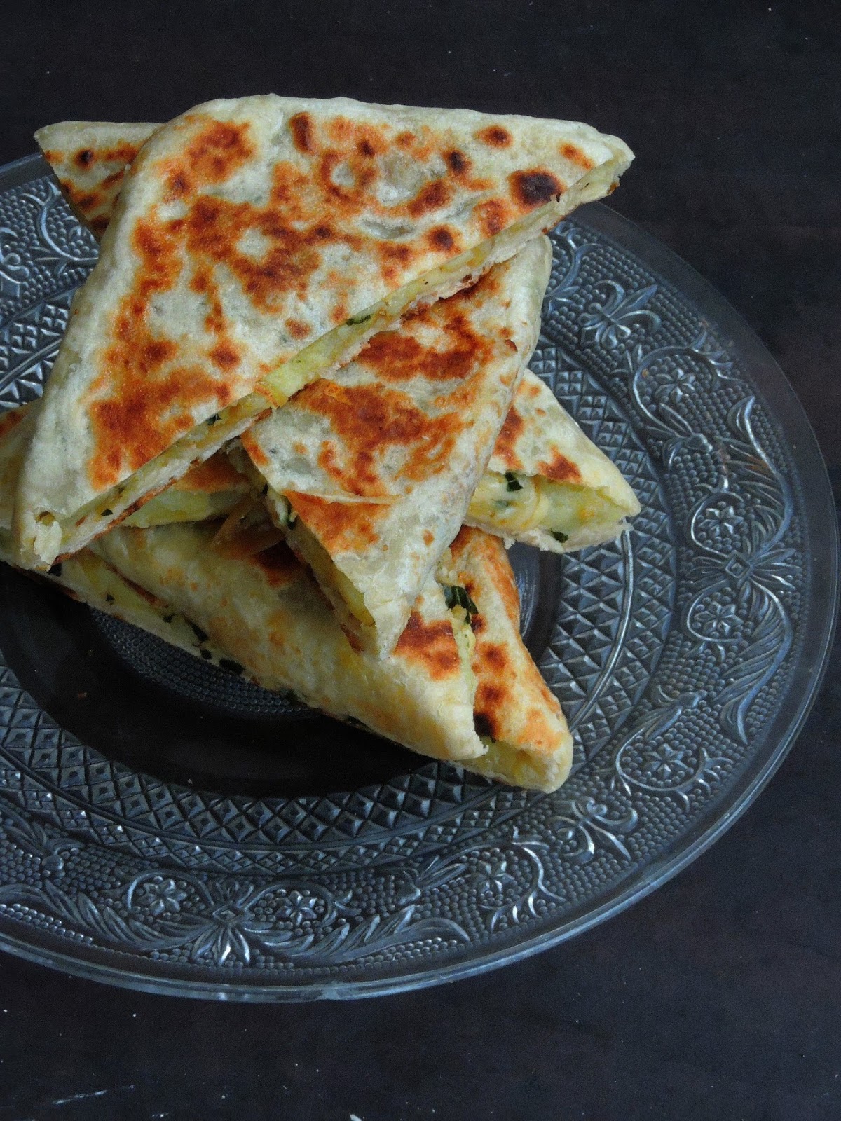 Priya's Versatile Recipes Patatesli Gozleme/Turkish Potato & Cheese Gozleme