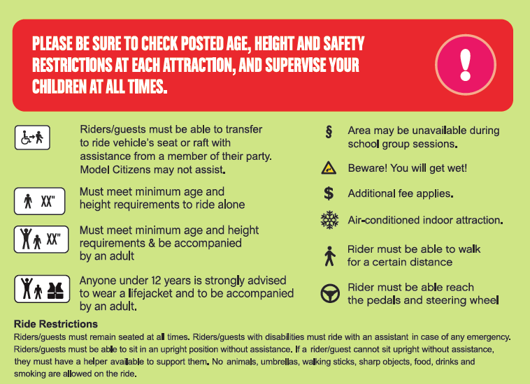 LegoLand Malaysia summary on height, age restrictions for each ride