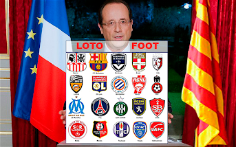 Hollande présente la "Loto Foot" française, avec le Barça