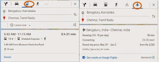 Train and flight Shedules in Google map